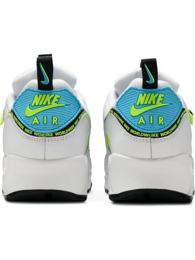 Кроссовки Nike Air Max 90 SE 'Worldwide Pack - Blue Fury Volt' — изображение 6 из 8, белый