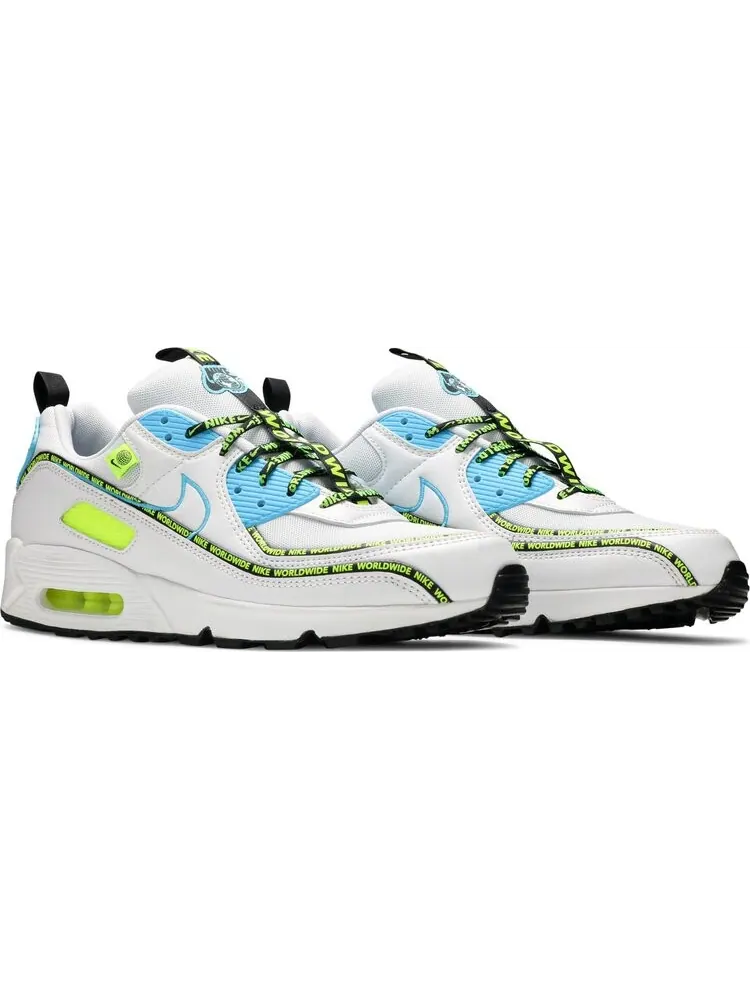 Кроссовки Nike Air Max 90 SE 'Worldwide Pack - Blue Fury Volt' — изображение 8 из 8, белый