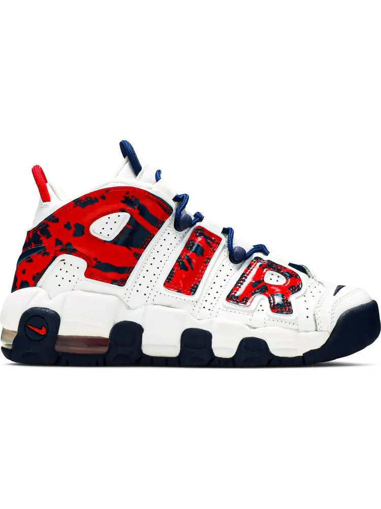 Кроссовки Nike Air More Uptempo GS 'Red Navy Camo' — изображение 1 из 5, белый
