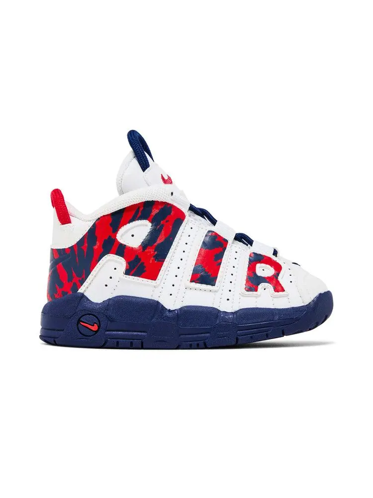Кроссовки Nike Air More Uptempo TD 'Red Navy Camo' — изображение 2 из 9, белый/красный/синий