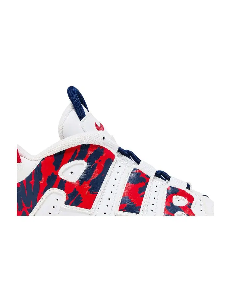 Кроссовки Nike Air More Uptempo TD 'Red Navy Camo' — изображение 3 из 9, белый/красный/синий