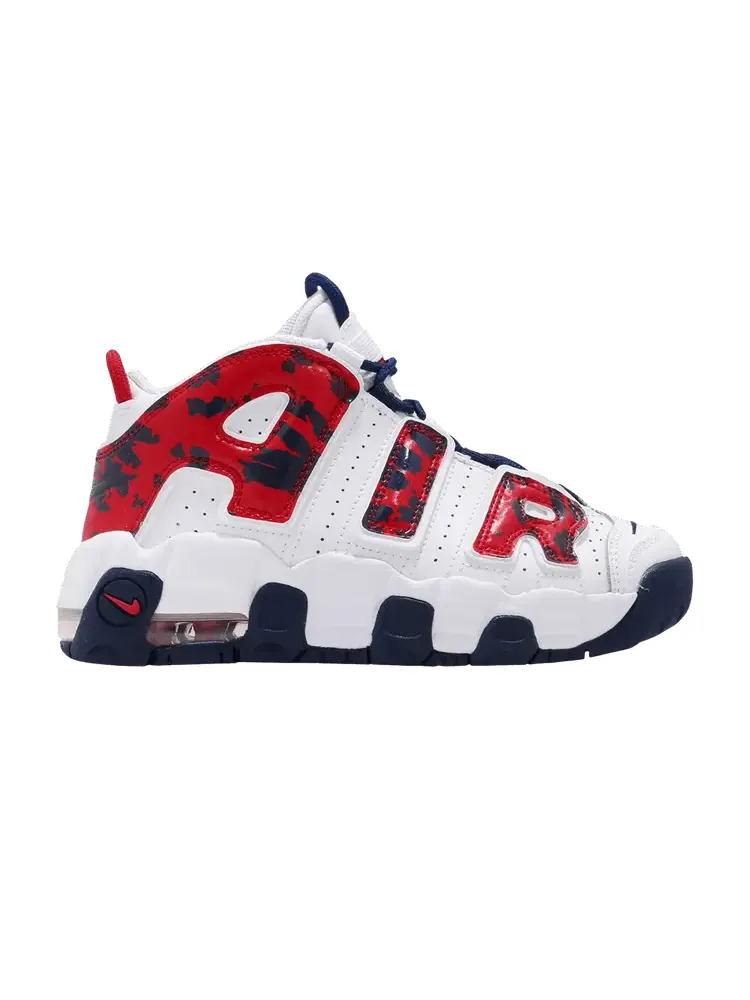 Кроссовки Nike Air More Uptempo PS 'Red Navy Camo' — изображение 1 из 1, белый/синий/красный