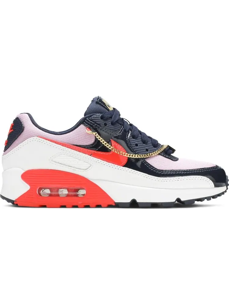 Кроссовки Nike Wmns Air Max 90 'Cuban Link - Navy Pink' — изображение 1 из 8, синий