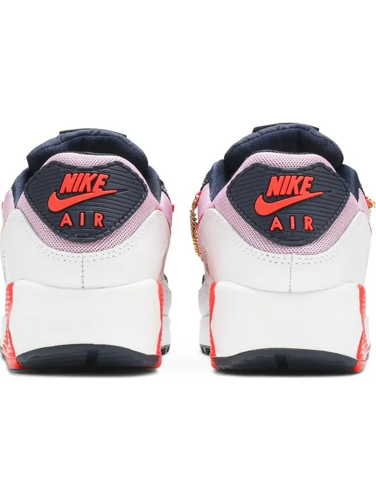Кроссовки Nike Wmns Air Max 90 'Cuban Link - Navy Pink' — изображение 6 из 8, синий