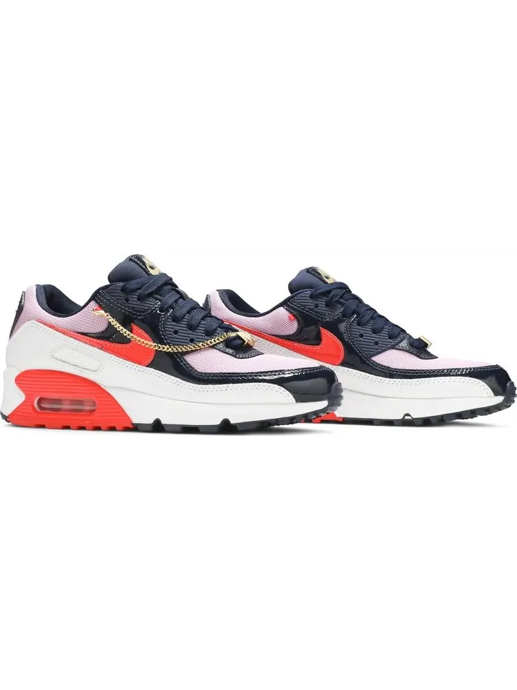 Кроссовки Nike Wmns Air Max 90 'Cuban Link - Navy Pink' — изображение 8 из 8, синий