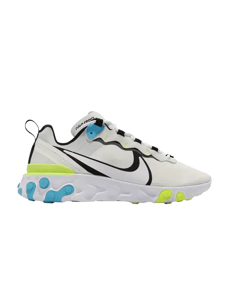 Кроссовки Nike React Element 55 'White Blue Fury Volt' — изображение 1 из 1, белый/черный/синий