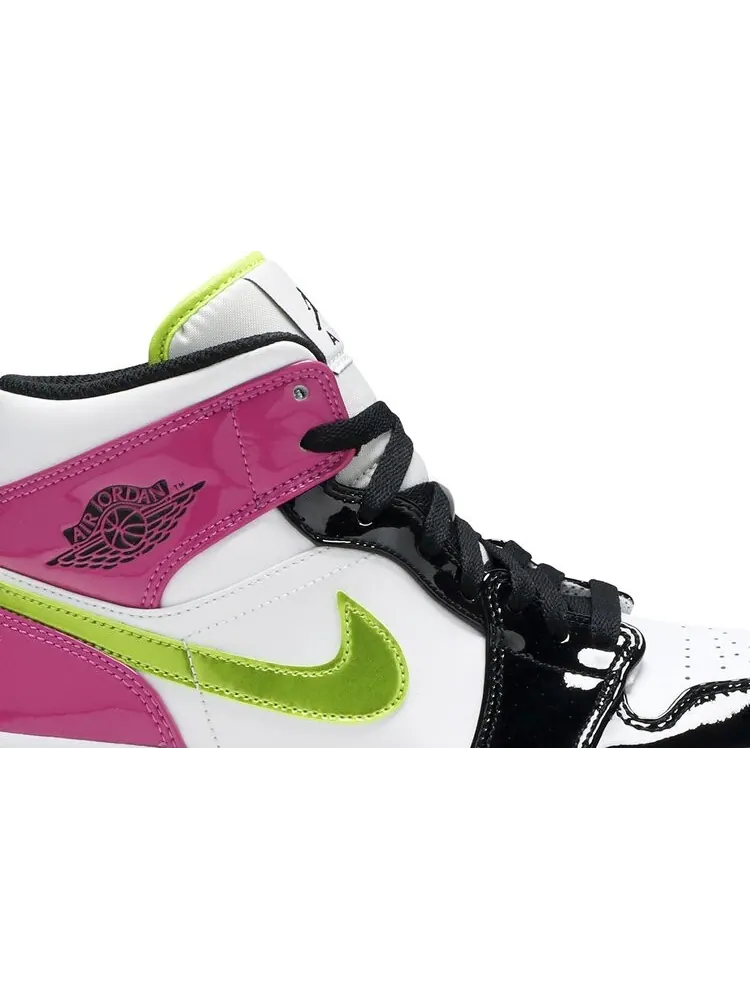Кроссовки Air Jordan 1 Mid SE Cyber Active Fuchsia — изображение 2 из 8, белый