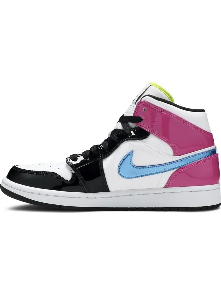 Кроссовки Air Jordan 1 Mid SE Cyber Active Fuchsia — изображение 3 из 8, белый