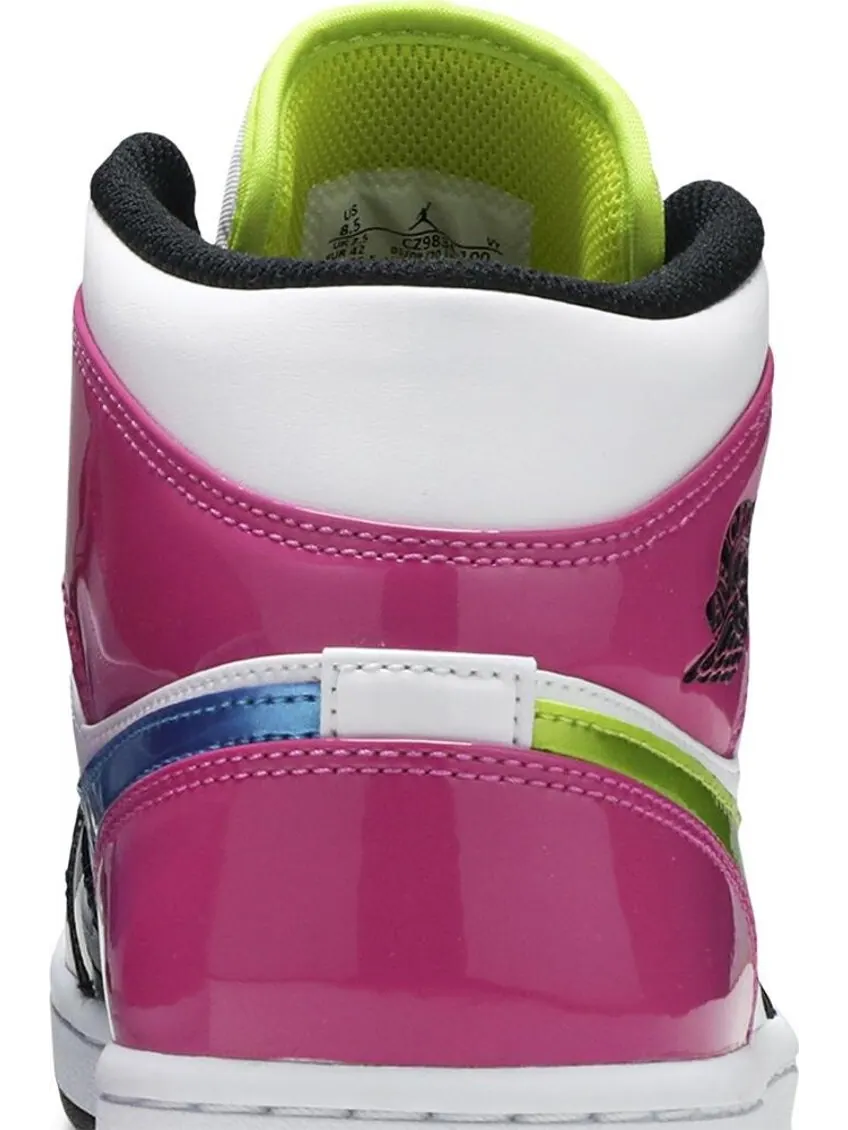 Кроссовки Air Jordan 1 Mid SE Cyber Active Fuchsia — изображение 7 из 8, белый