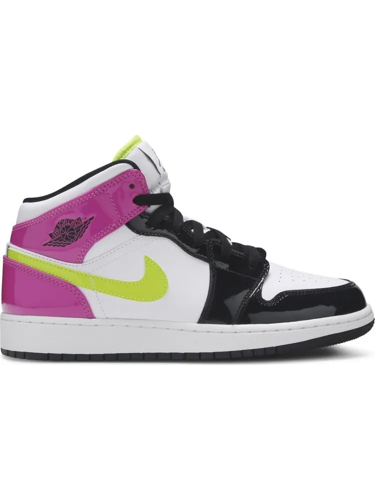 Кроссовки Air Jordan 1 Mid SE GS Cyber Active Fuchsia — изображение 1 из 8, белый