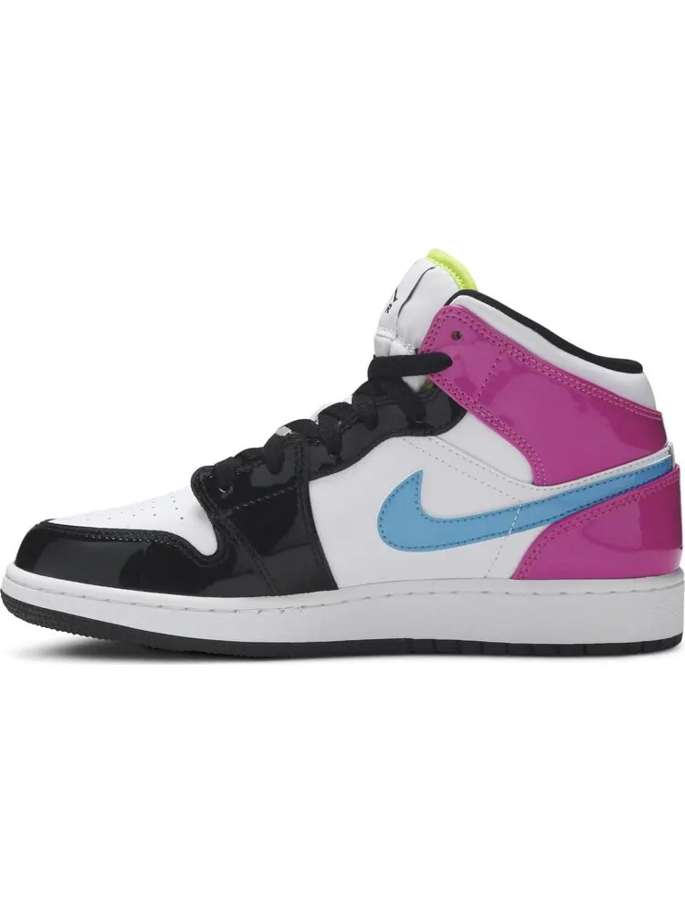 Кроссовки Air Jordan 1 Mid SE GS Cyber Active Fuchsia — изображение 3 из 8, белый