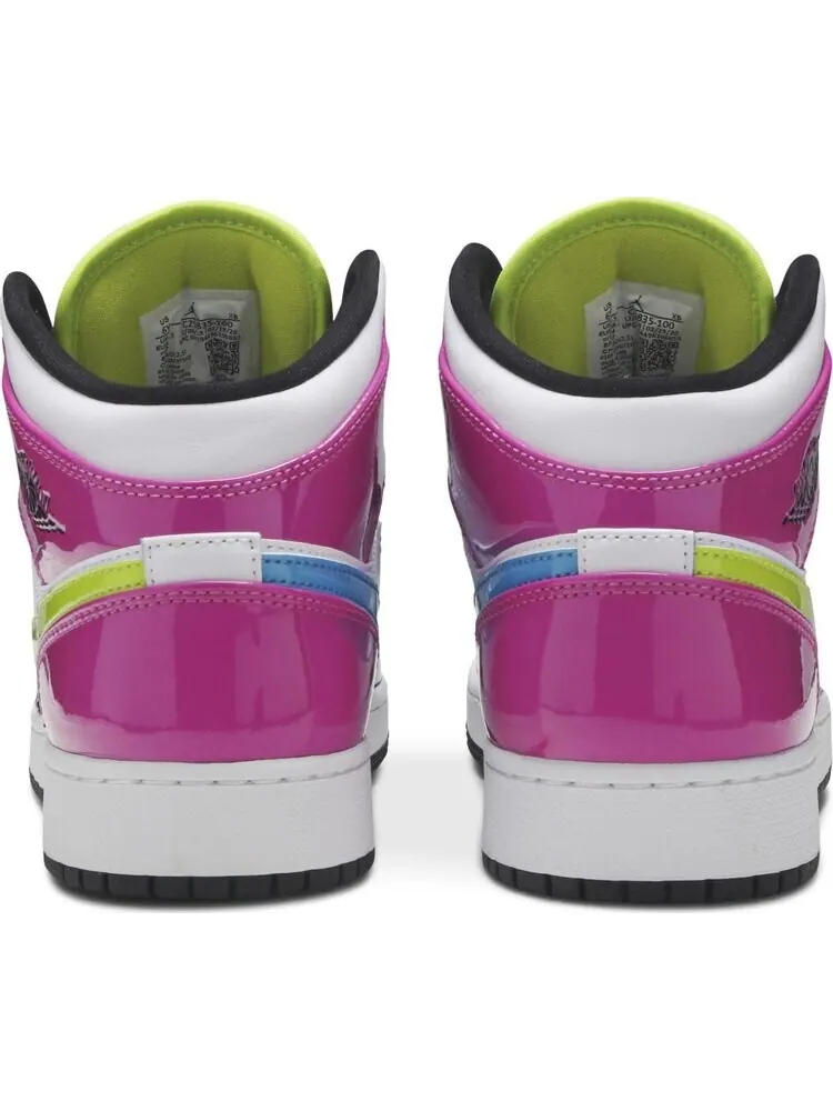 Кроссовки Air Jordan 1 Mid SE GS Cyber Active Fuchsia — изображение 6 из 8, белый