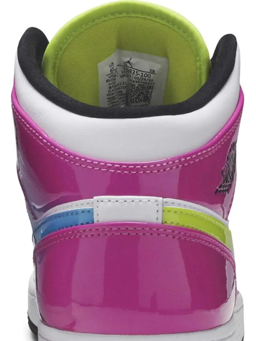 Кроссовки Air Jordan 1 Mid SE GS Cyber Active Fuchsia — изображение 7 из 8, белый