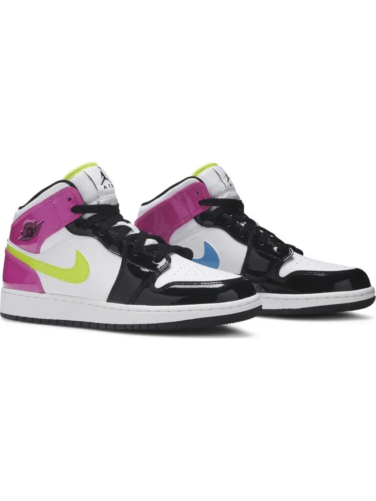 Кроссовки Air Jordan 1 Mid SE GS Cyber Active Fuchsia — изображение 8 из 8, белый