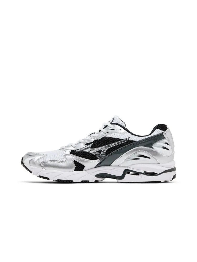 Кроссовки Mizuno Wave Rider 10 White Silver Black — изображение 3 из 6, белый серебристый черный