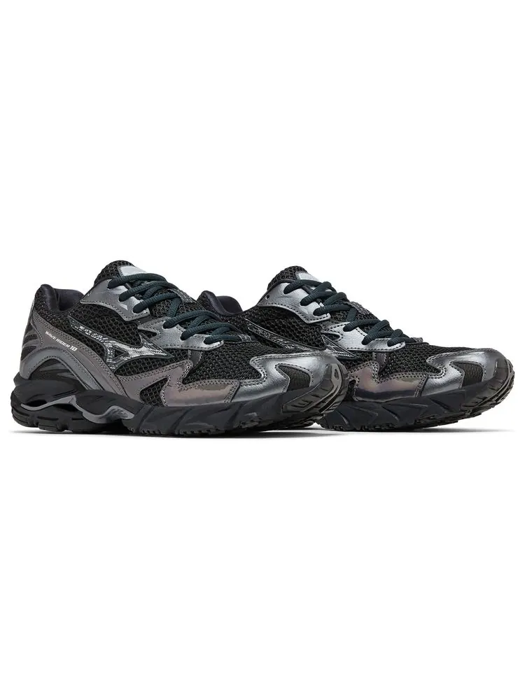 Кроссовки Mizuno Wave Rider 10 'Black Sand Metallic Grey' — изображение 8 из 8, черный