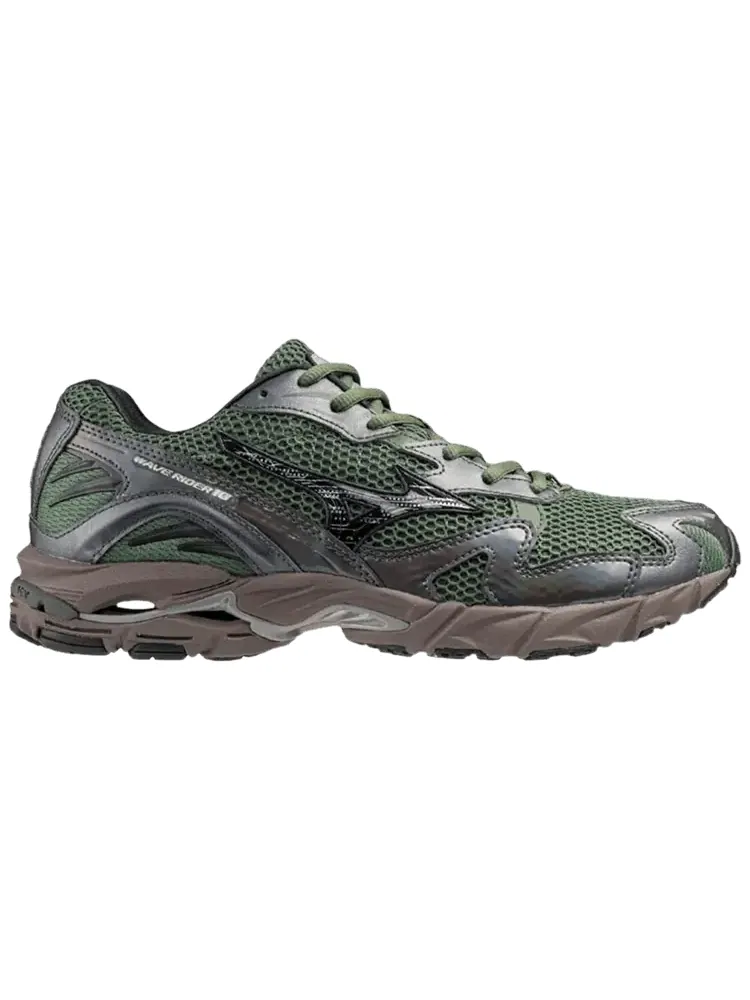 Кроссовки Mizuno Wave Rider 10 'Agave Green Metallic Grey' — изображение 1 из 1, зеленый металлик серый