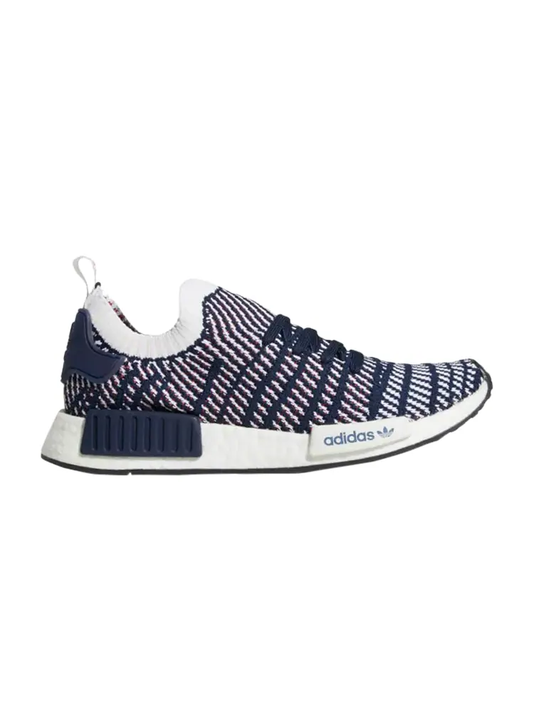 Кроссовки Adidas NMD_R1 STLT Primeknit 'Navy White Red' — изображение 1 из 1, синий