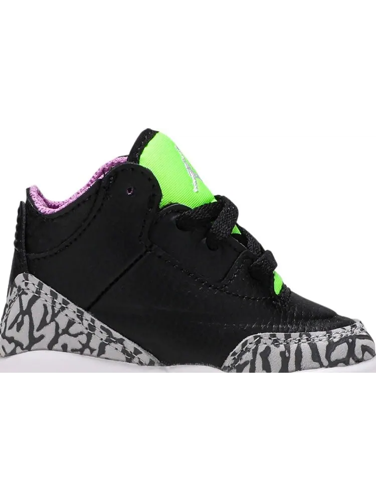 Кроссовки Air Jordan 3 Retro TD Electric Green — изображение 2 из 8, черный