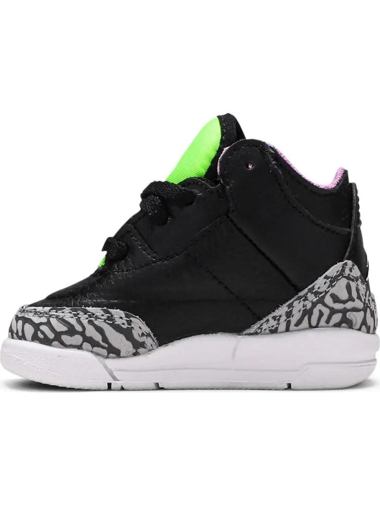 Кроссовки Air Jordan 3 Retro TD Electric Green — изображение 3 из 8, черный