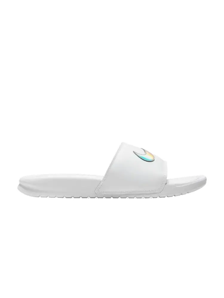 Сандалии Nike Wmns Benassi JDI Slide 'White Iridescent' — изображение 1 из 1, белый/белый/белый