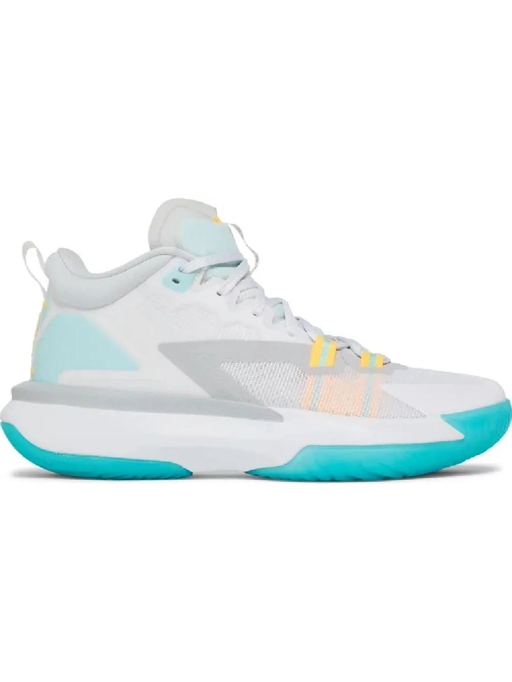 Кроссовки Nike Air Jordan Zion 1 PF White Dynamic Turquoise — изображение 1 из 1, белый/голубой/желтый