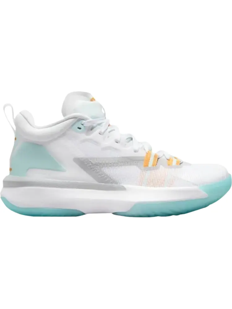 Кроссовки Jordan Zion 1 GS White Dynamic Turquoise — изображение 1 из 1, белый