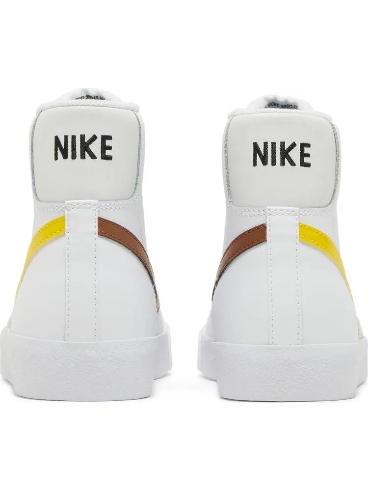 Кроссовки Nike Blazer Mid '77 GS 'White Pecan Vivid Sulfur' — изображение 6 из 8, белый