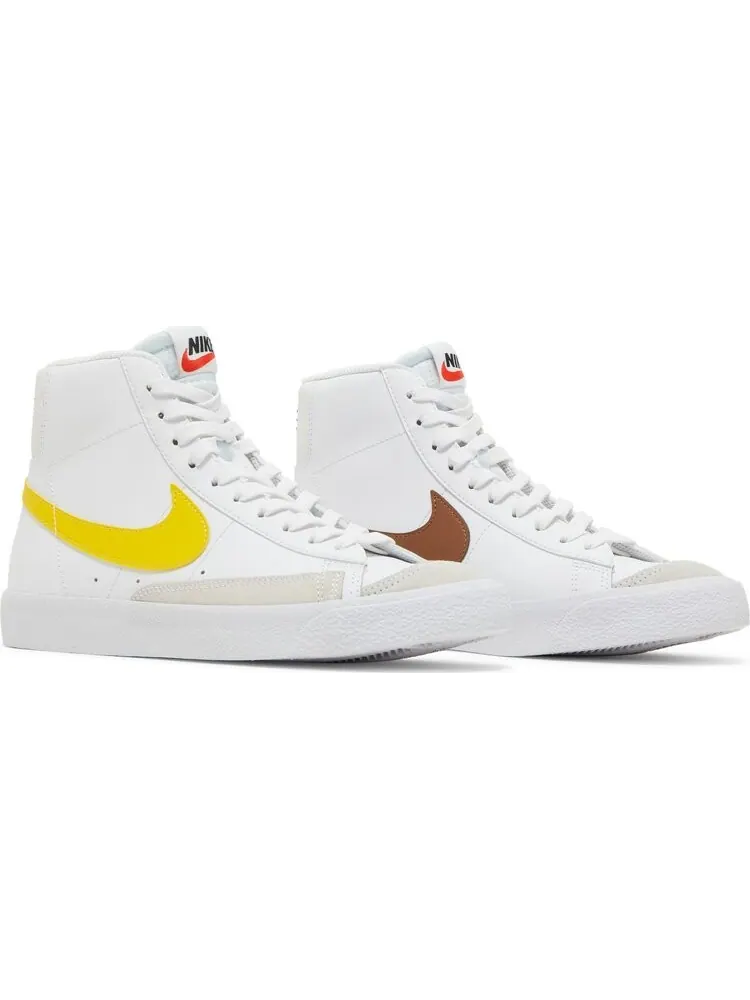 Кроссовки Nike Blazer Mid '77 GS 'White Pecan Vivid Sulfur' — изображение 8 из 8, белый