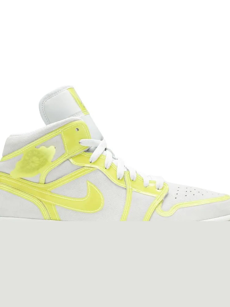 Кроссовки Wmns Air Jordan 1 Mid LX Off White Opti Yellow — изображение 2 из 8, белый