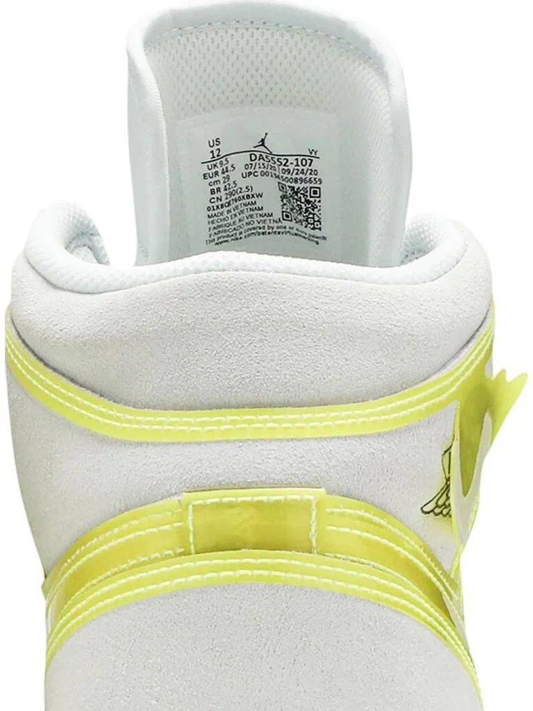 Кроссовки Wmns Air Jordan 1 Mid LX Off White Opti Yellow — изображение 7 из 8, белый