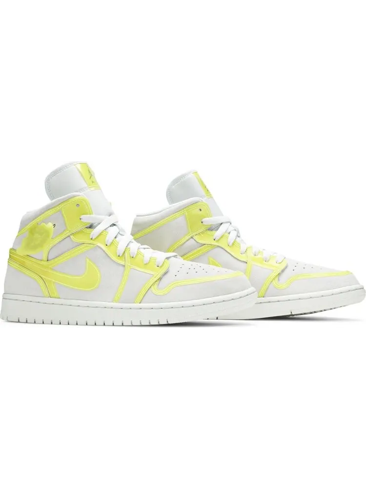 Кроссовки Wmns Air Jordan 1 Mid LX Off White Opti Yellow — изображение 8 из 8, белый