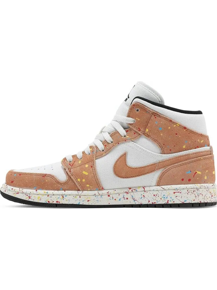 Кроссовки Air Jordan 1 Mid SE Brushstroke Paint Splatter — изображение 3 из 8, белый