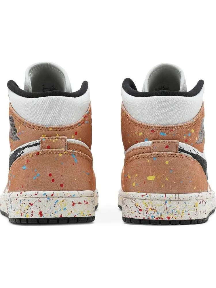 Кроссовки Air Jordan 1 Mid SE Brushstroke Paint Splatter — изображение 6 из 8, белый