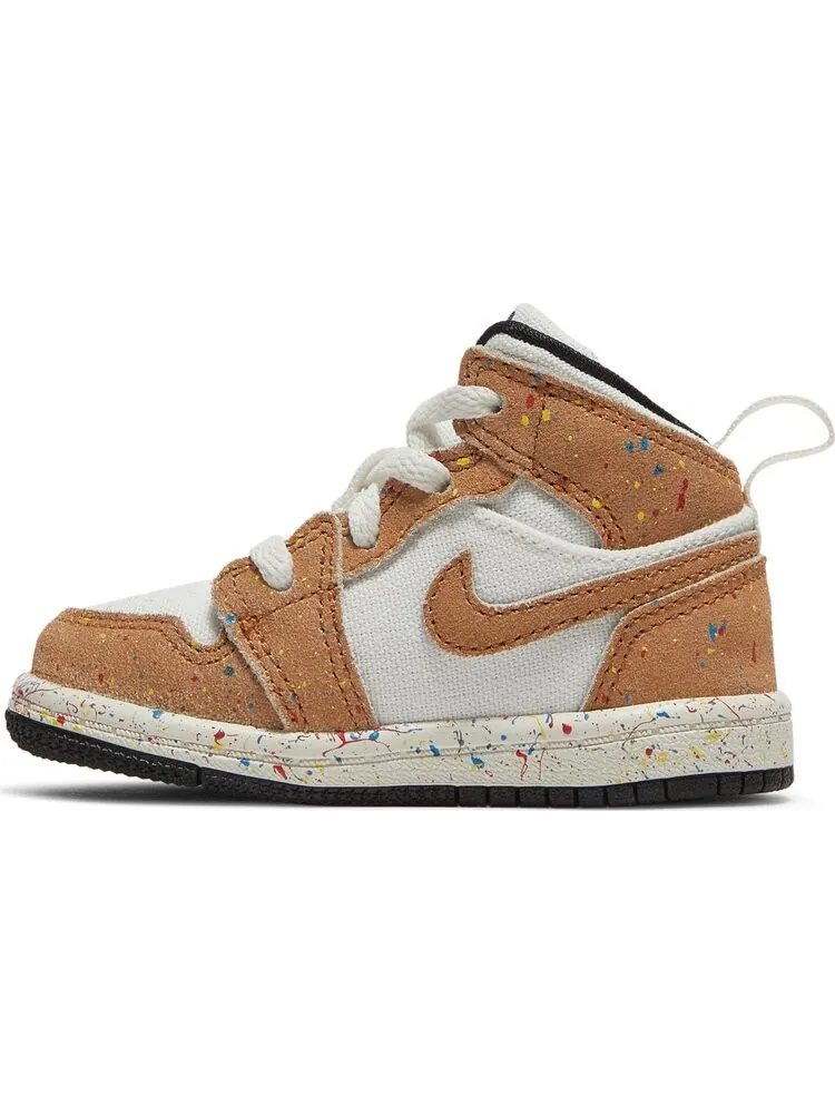 Кроссовки Air Jordan 1 Mid SE TD Brushstroke Paint Splatter — изображение 3 из 8, белый