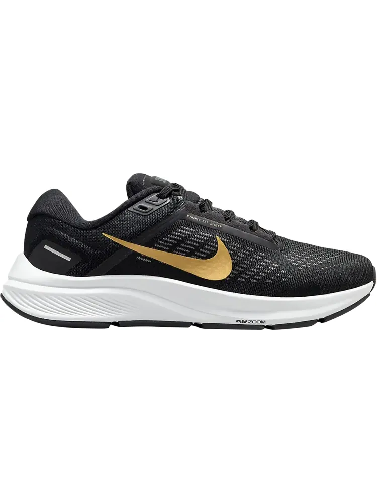 Кроссовки Nike Wmns Air Zoom Structure 24 'Black Metallic Gold Coin' — изображение 1 из 1, черный