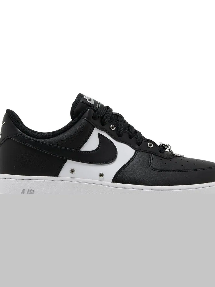 Кроссовки Nike Air Force 1 '07 Premium 'Silver Chain - Black' — изображение 2 из 9, черный