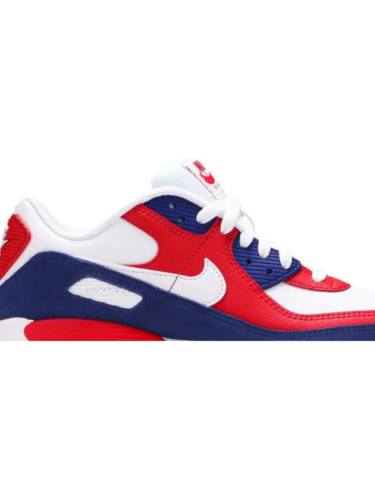 Кроссовки Nike Air Max 90 Leather GS 'USA' — изображение 2 из 8, белый