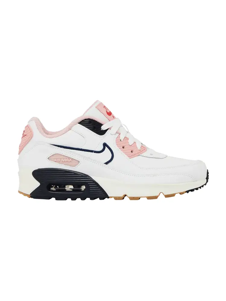 Кроссовки Nike Air Max 90 Leather SE GS 'White Pink Glaze' — изображение 1 из 9, белый/белый/розовый