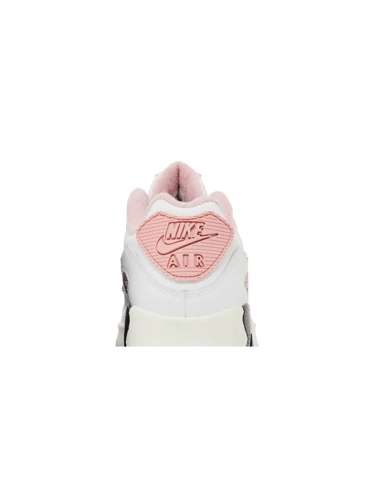 Кроссовки Nike Air Max 90 Leather SE GS 'White Pink Glaze' — изображение 8 из 9, белый/белый/розовый