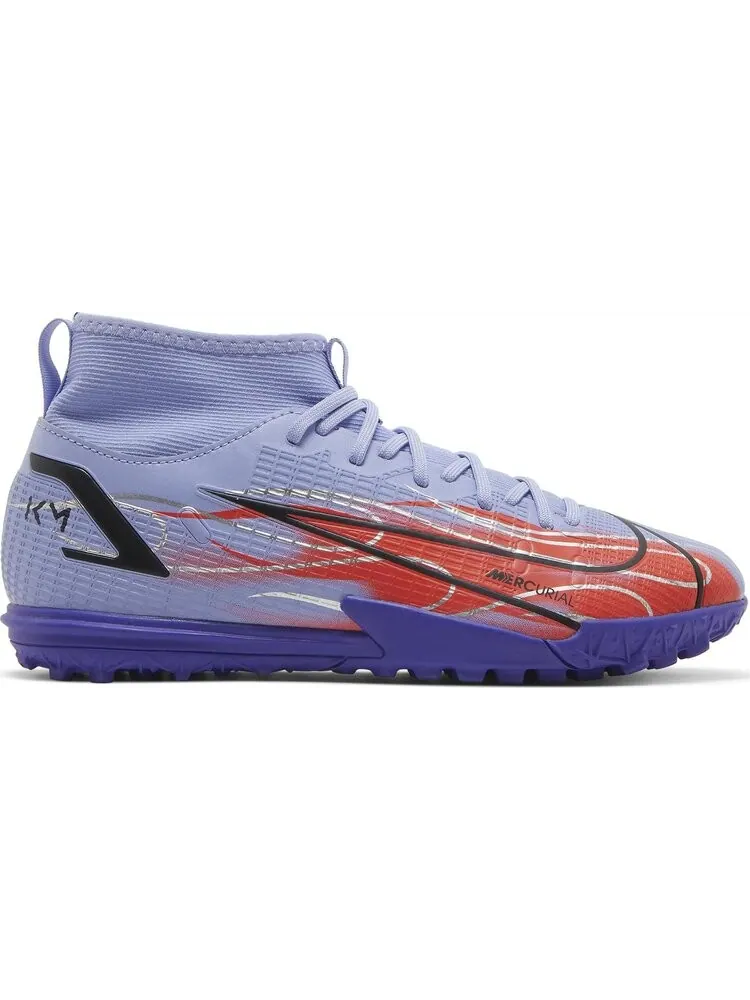 Кроссовки Nike Kylian Mbappé x Mercurial Superfly 8 Academy TF GS 'Flames' — изображение 1 из 8, фиолетовый