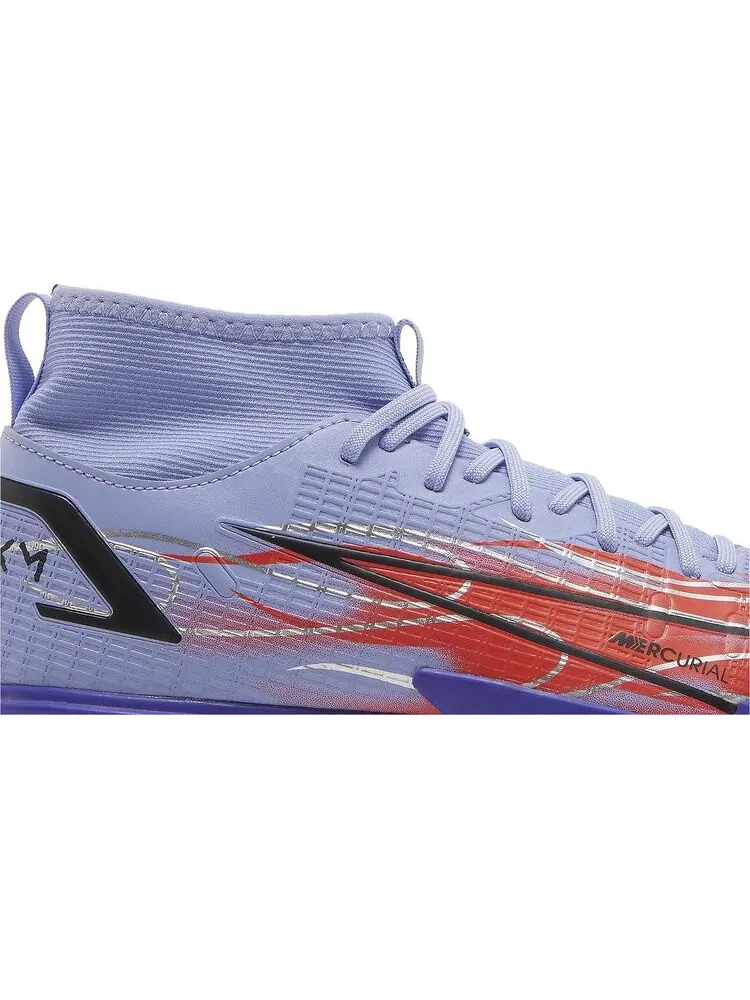 Кроссовки Nike Kylian Mbappé x Mercurial Superfly 8 Academy TF GS 'Flames' — изображение 2 из 8, фиолетовый