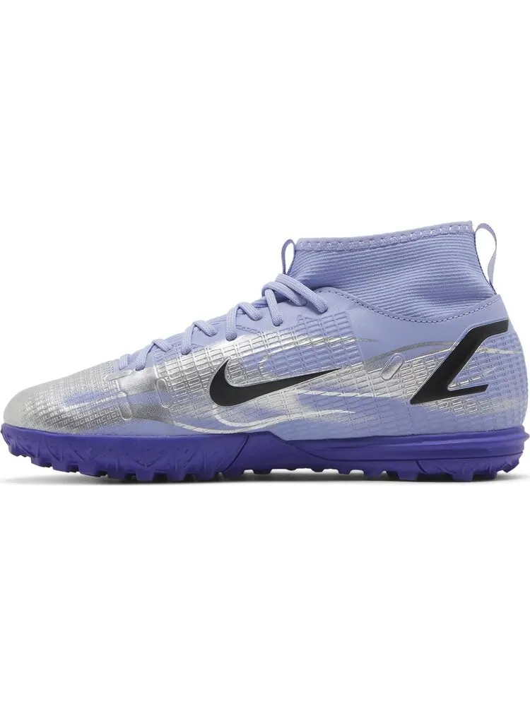 Кроссовки Nike Kylian Mbappé x Mercurial Superfly 8 Academy TF GS 'Flames' — изображение 3 из 8, фиолетовый