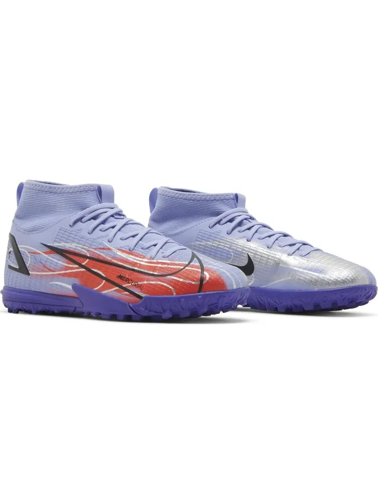 Кроссовки Nike Kylian Mbappé x Mercurial Superfly 8 Academy TF GS 'Flames' — изображение 8 из 8, фиолетовый