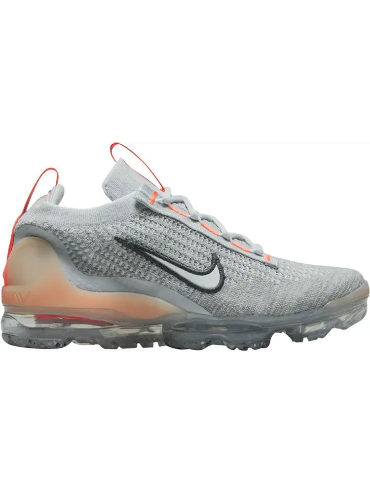 Кроссовки Nike Air VaporMax 2021 Flyknit GS 'Grey Fog Bright Mango' — изображение 1 из 1, серый