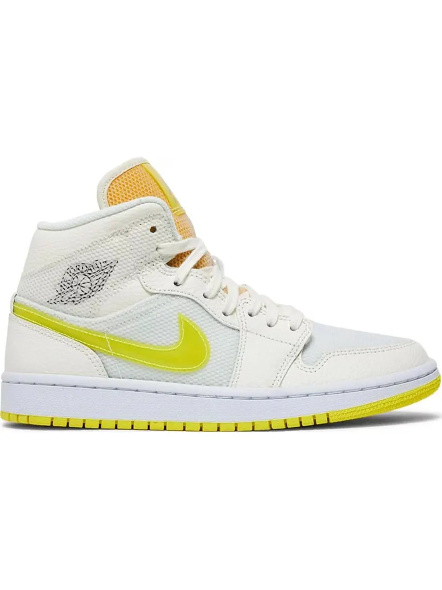 Кроссовки Nike Air Jordan Wmns 1 Mid SE — изображение 1 из 4, белый/желтый