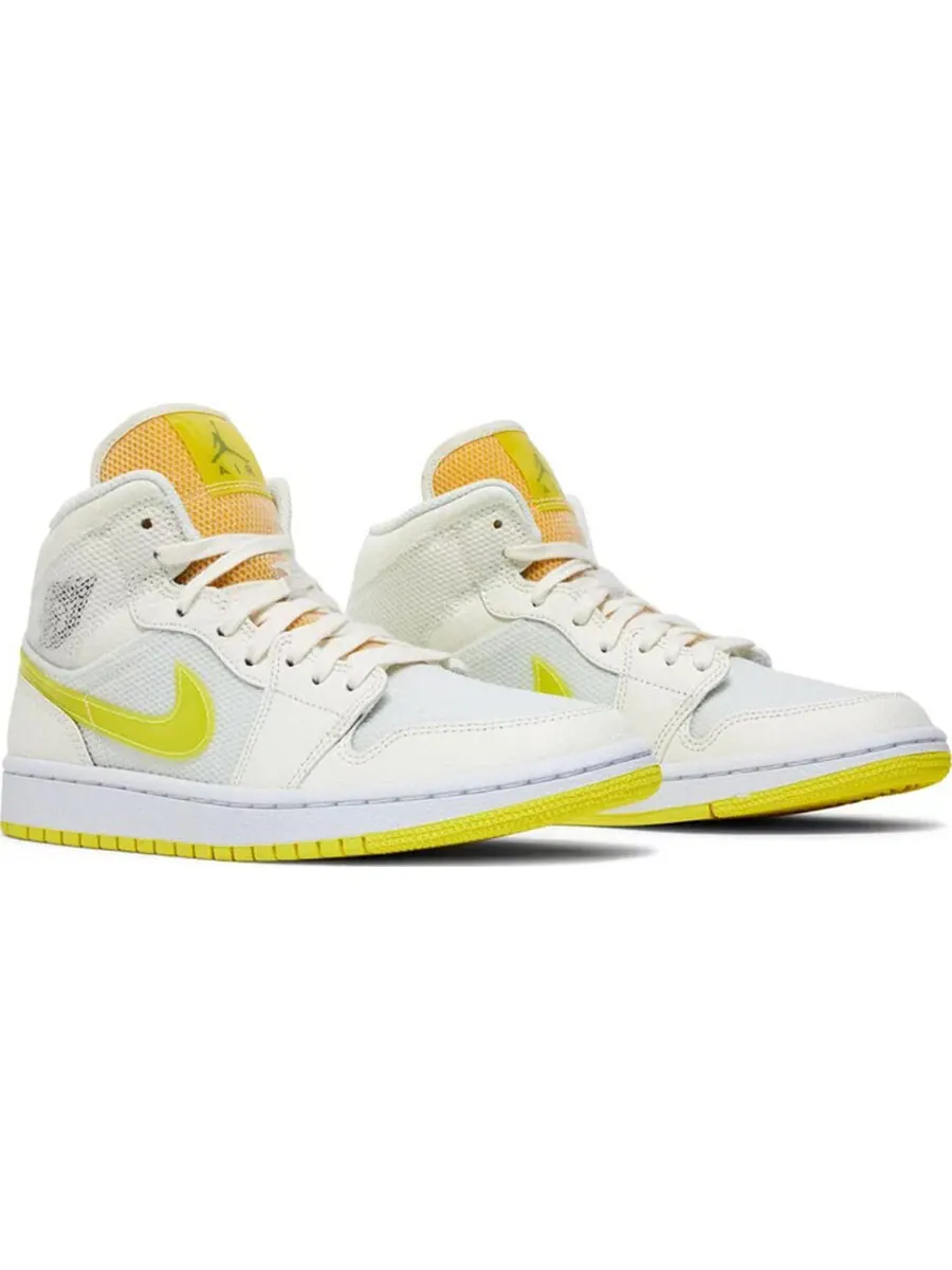 Кроссовки Nike Air Jordan Wmns 1 Mid SE — изображение 2 из 4, белый/желтый