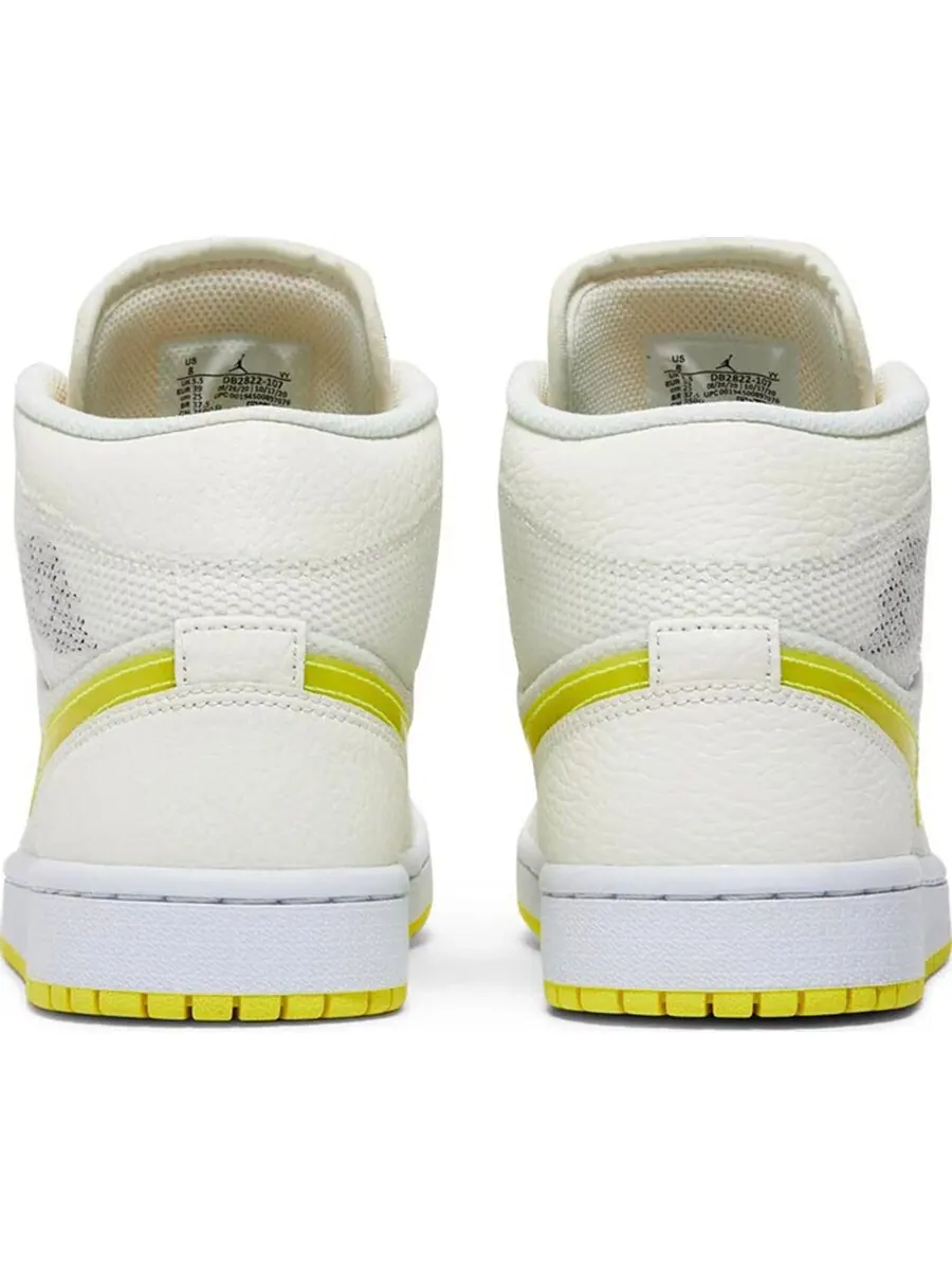 Кроссовки Nike Air Jordan Wmns 1 Mid SE — изображение 3 из 4, белый/желтый