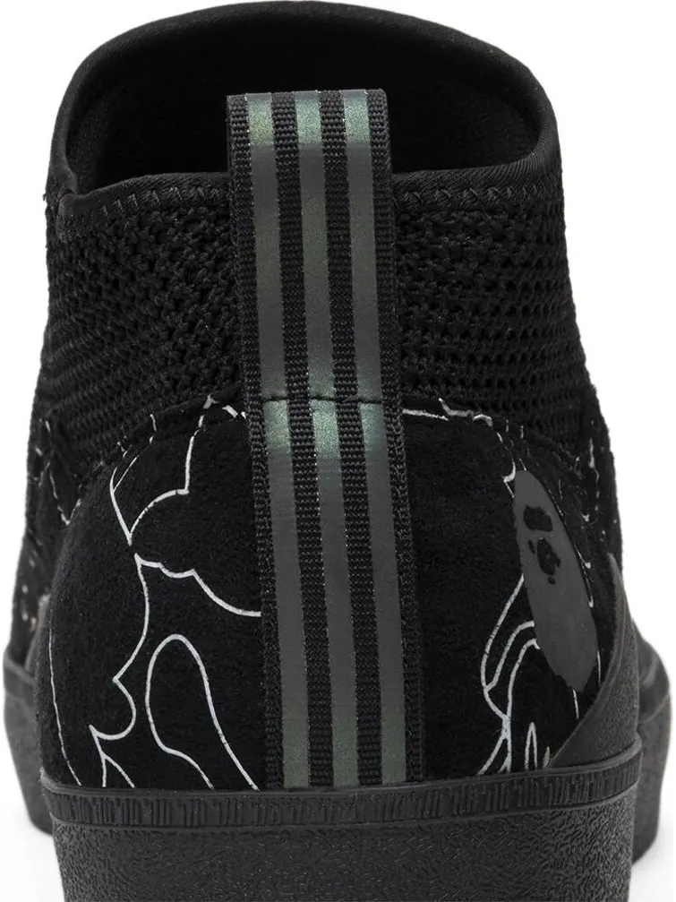 Кроссовки Adidas A Bathing Ape x 3ST.002 'Core Black' — изображение 7 из 8, черный