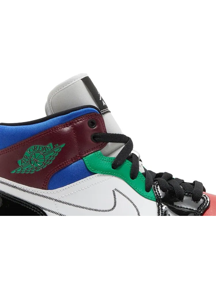 Кроссовки Wmns Air Jordan 1 Mid SE Multi-Color — изображение 2 из 8, мульти